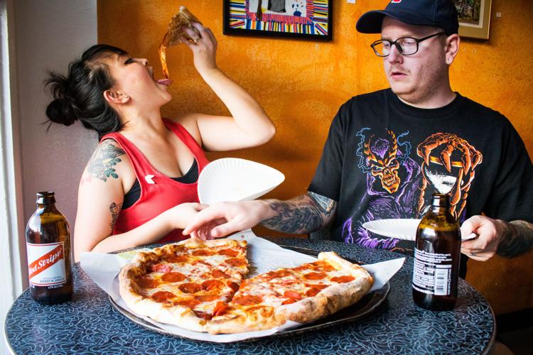 Pizza couple at Brooklyn