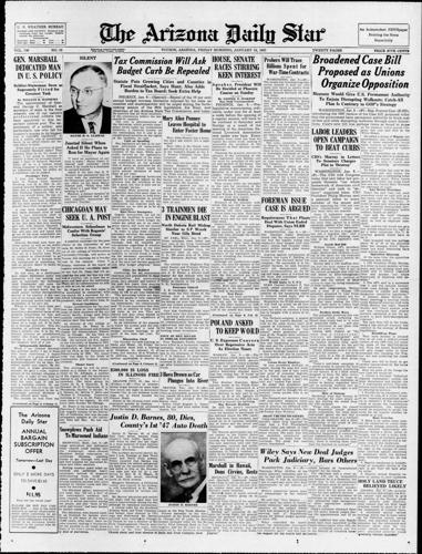 Arizona Daily Star front page Jan. 10, 1947