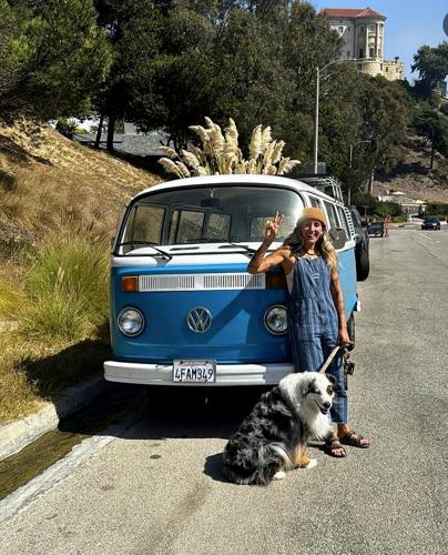 California Wildfires Blue Van