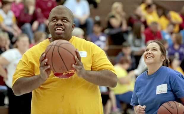 Special Olympics basketball and cheerleading