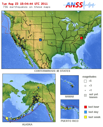 Map: Latest earthquakes in the U.S.