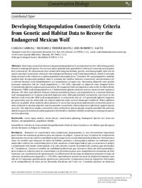 Study of wolf habitat, genetics
