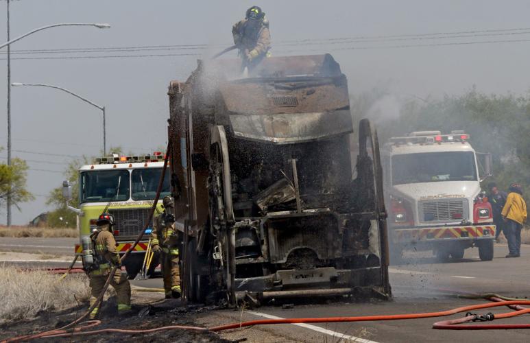 Garbage truck fire