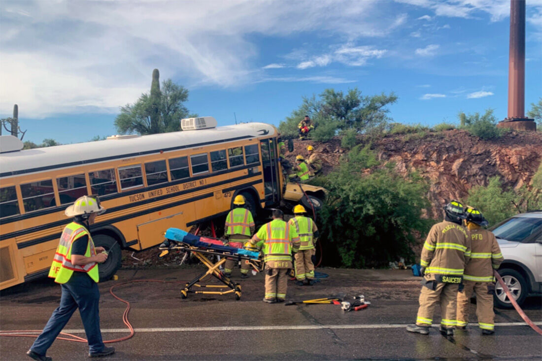 School bus crashes on Tucson's southwest side