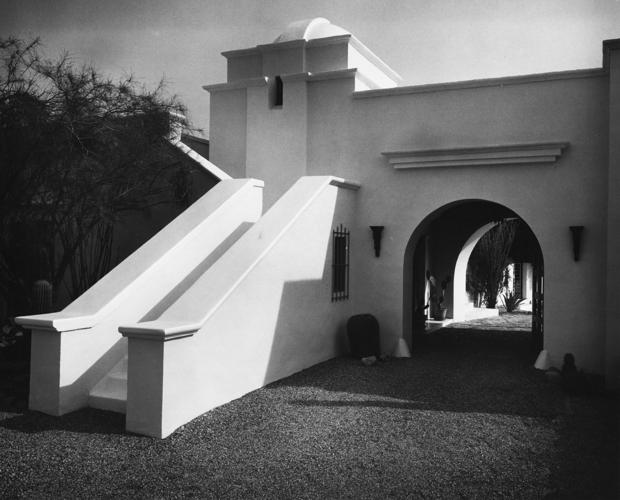 1957 photos: White adobe home in the desert