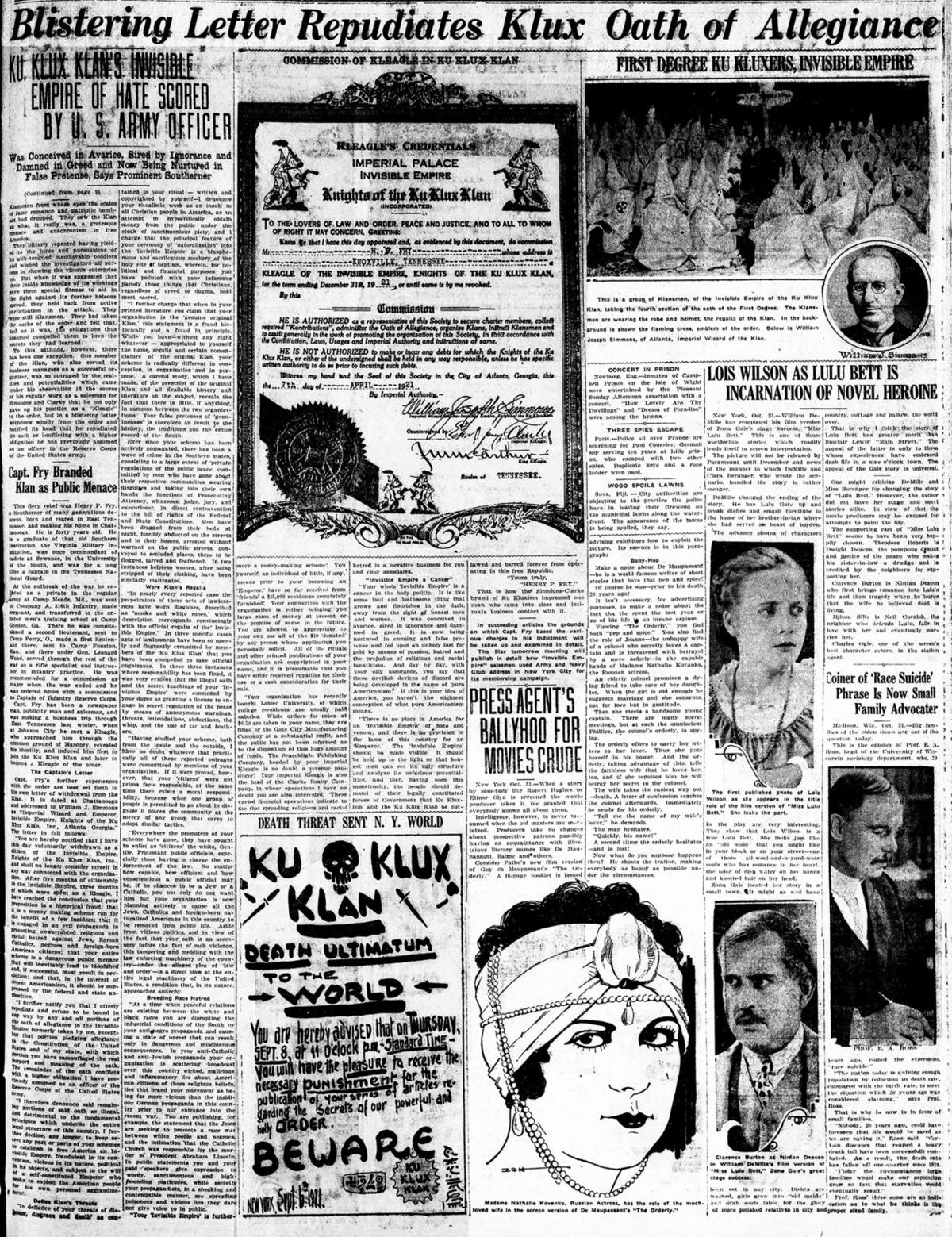 Ku Klux invisible empire of hate scored by officer, part 2