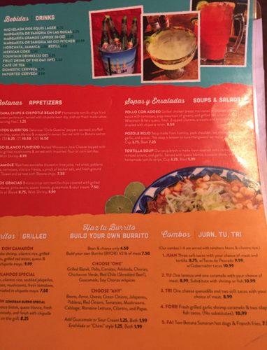 La Botana menu