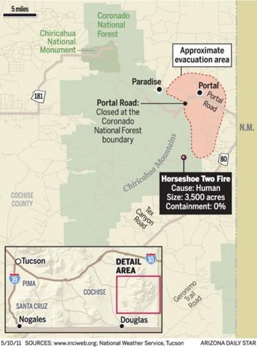 Location of Horseshoe 2 fire