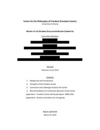 External evaluation of the UA Center for the Philosophy of Freedom