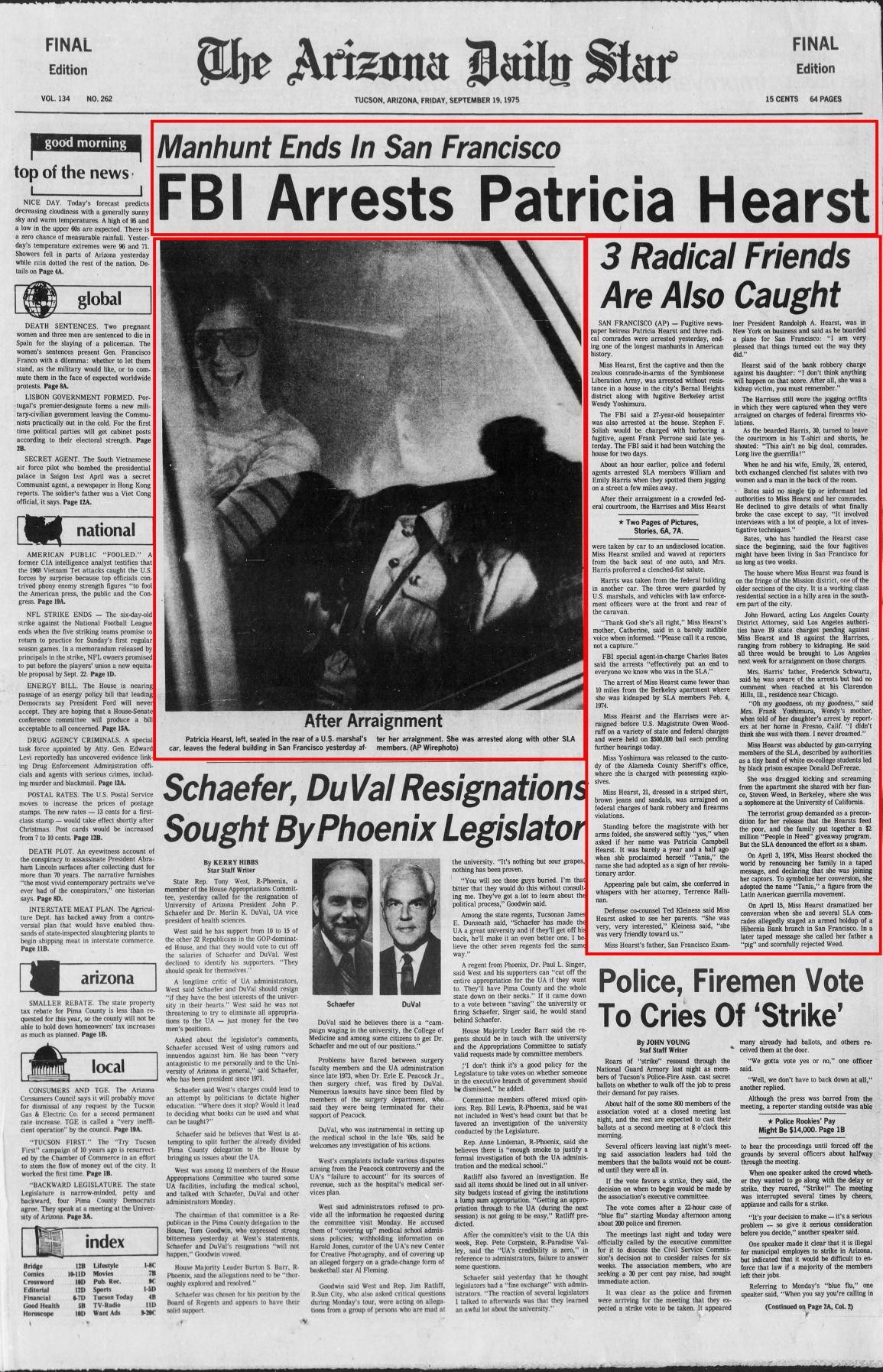 Sept. 19, 1975: Patricia Hearst arrested