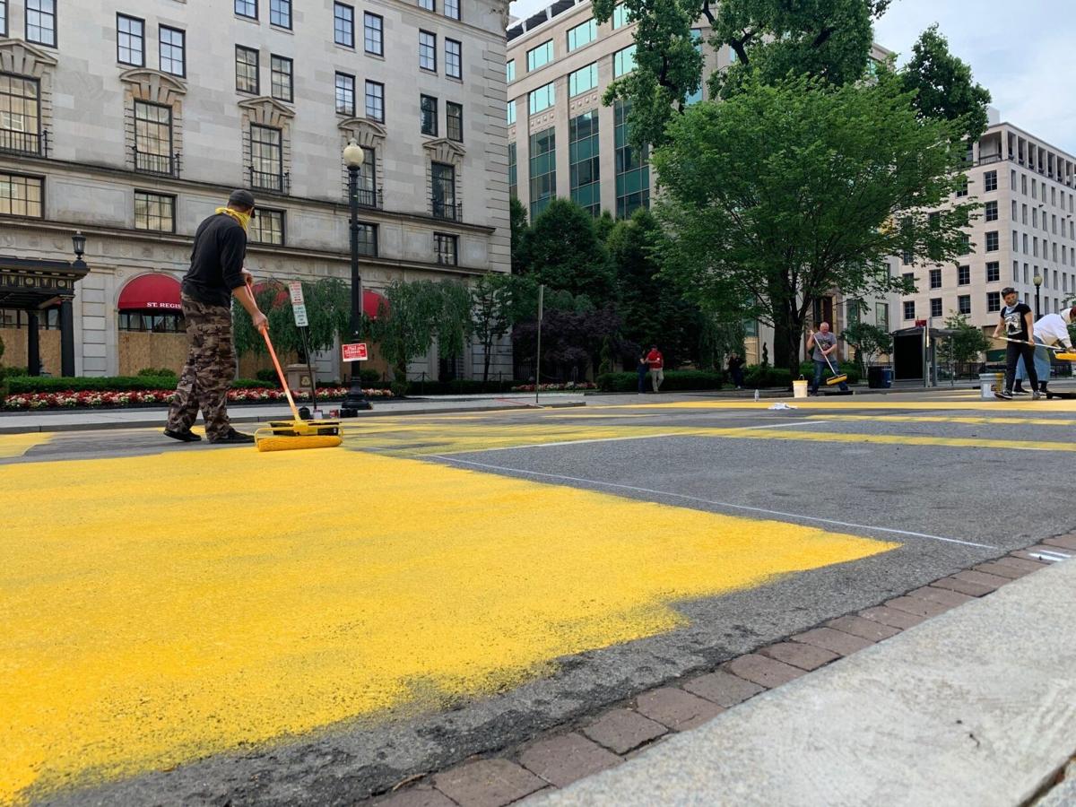 Huge Black Lives Matter Message Painted On D C Street Near