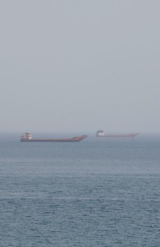 Vessels near the Strait of Hormuz, as seen from Musandam