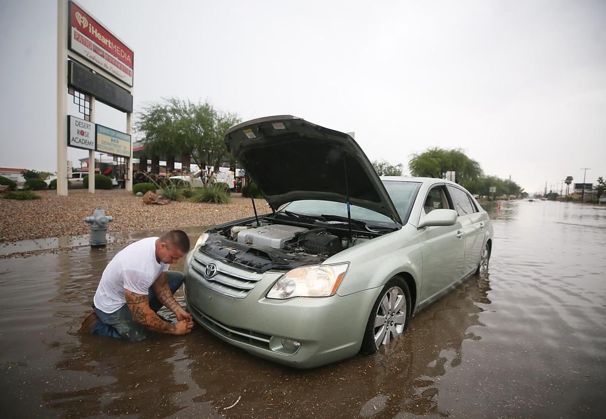 On the 38th day of Tucson's monsoon season Rain, rescues, road