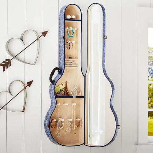 Guitar case jewelry holder