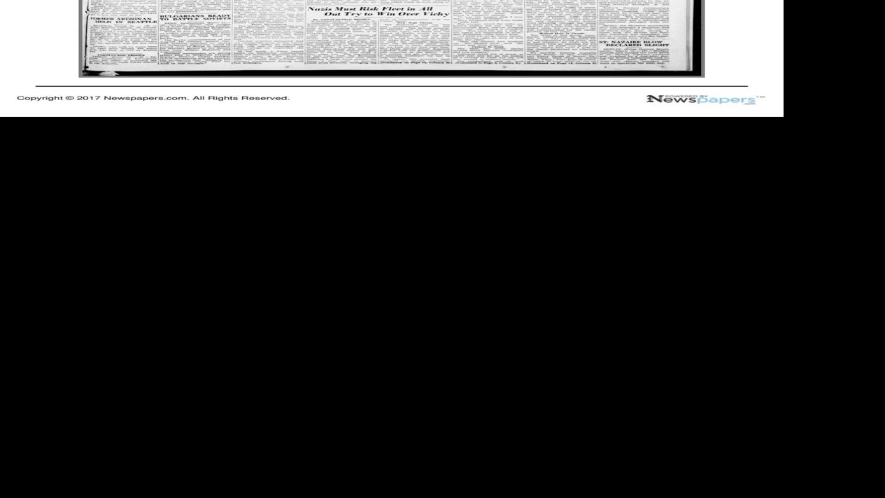 Arizona Daily Star front page April 1, 1942