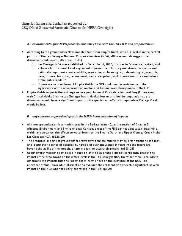 BLM memo to White House CEQ