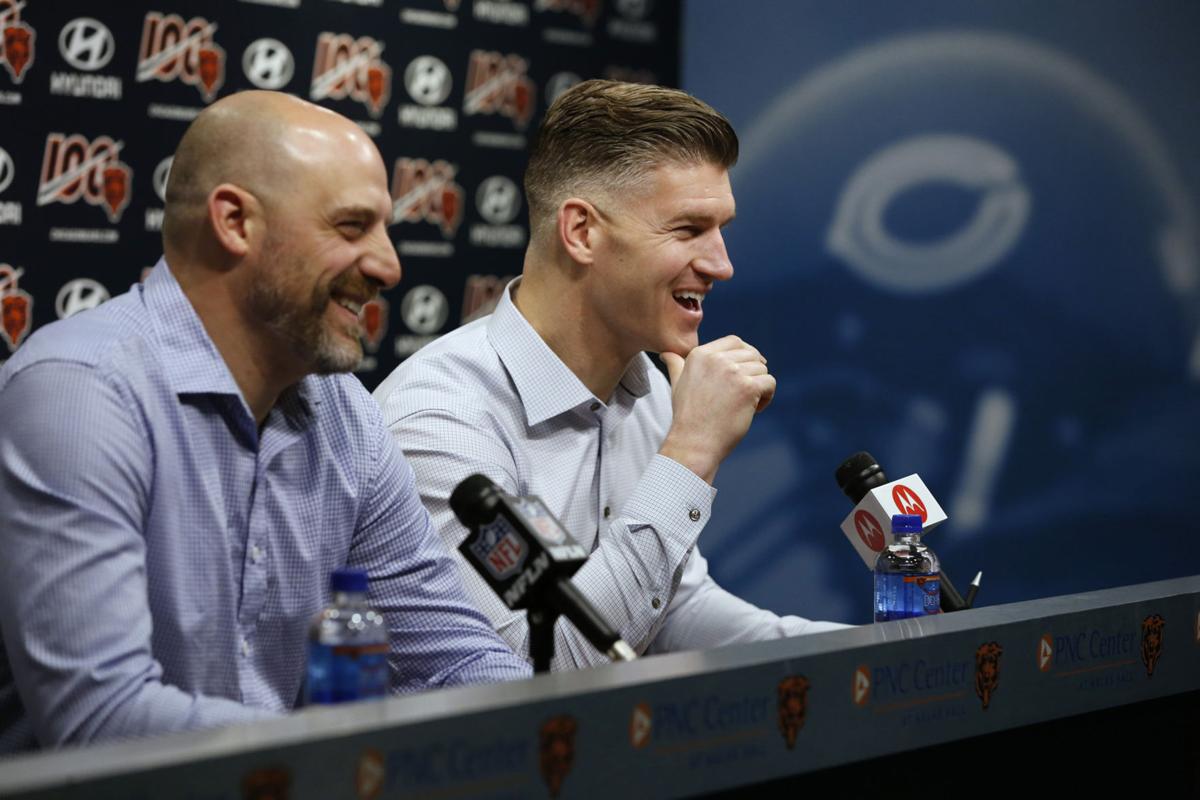 Chicago Bears head coach Matt Nagy and general manager Ryan Pace speak at a press conference at Halas Hall on Dec. 31, 2019.