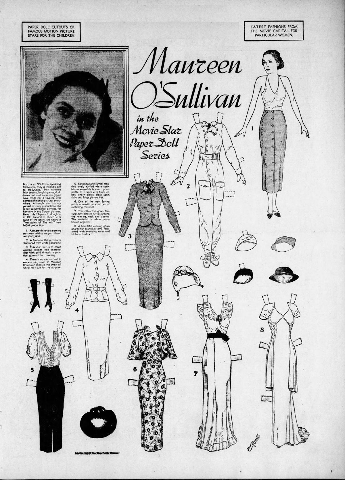 Maureen O'Sullivan paper doll