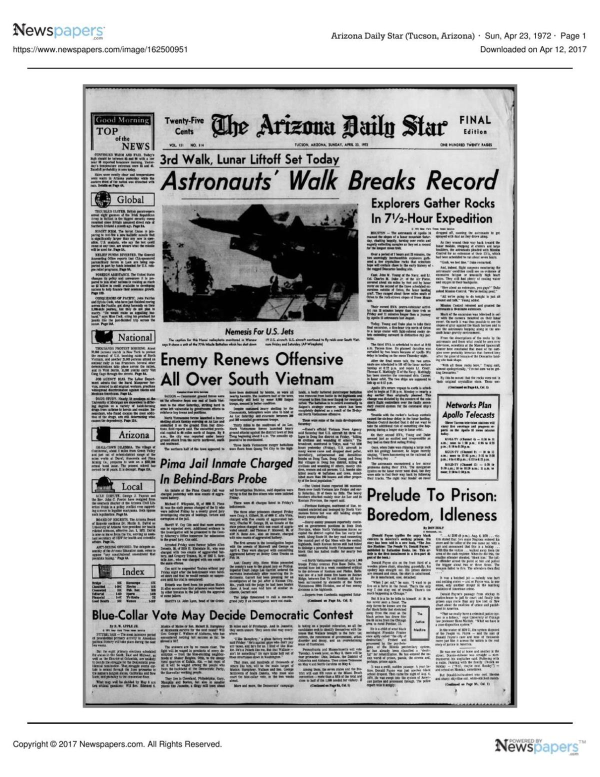 Arizona Daily Star front page April 23, 1972.pdf