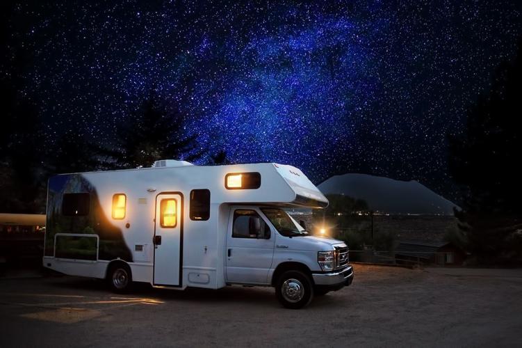 4. Head out in an RV or sleeper van.