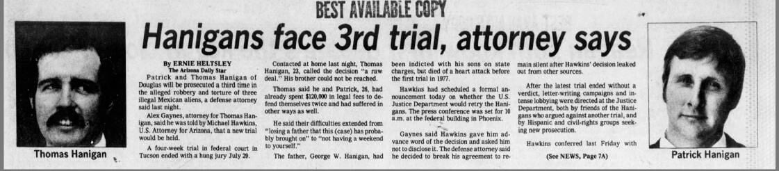 Aug. 29, 1980: Hanigans face 3rd trial, attorney says