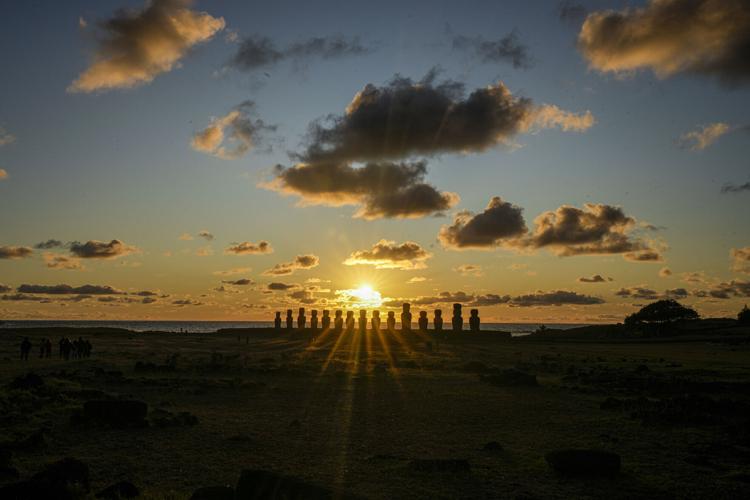 APTOPIX Easter Island - Fire Among the Moai