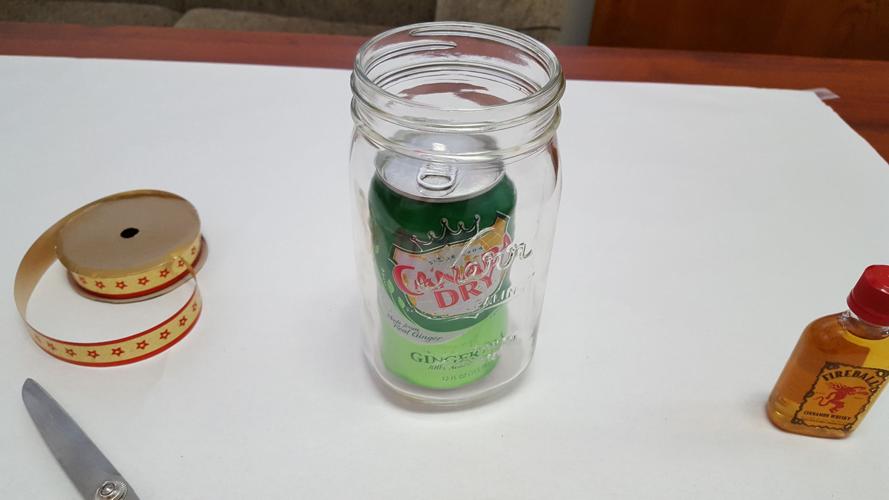 DIY drink in a jar ginger ale and fireball 2