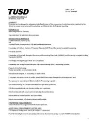 TUSD Internal Auditor Job Description
