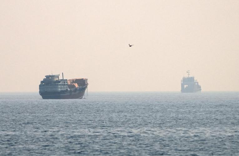 Vessels at the Strait of Hormuz, as seen from Musandam
