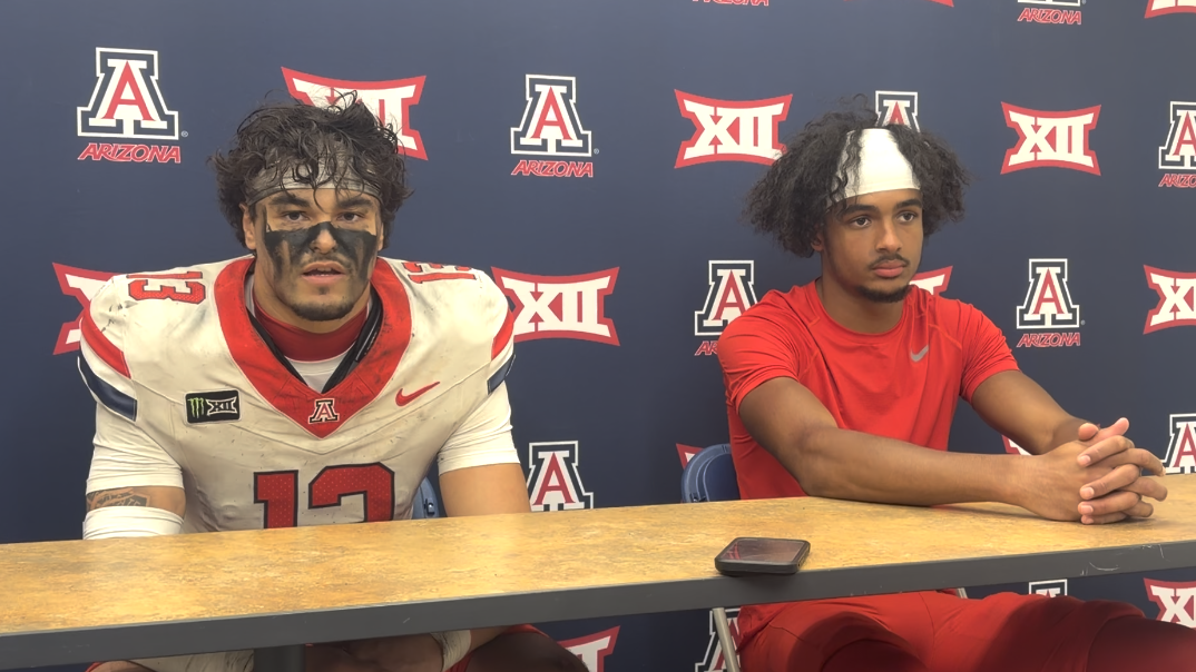 VIDEO: Isaiah Mizell, Cam Chapa reflect on Arizona's 52-31 win over West Virginia