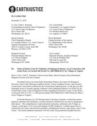 Notice of intent to sue