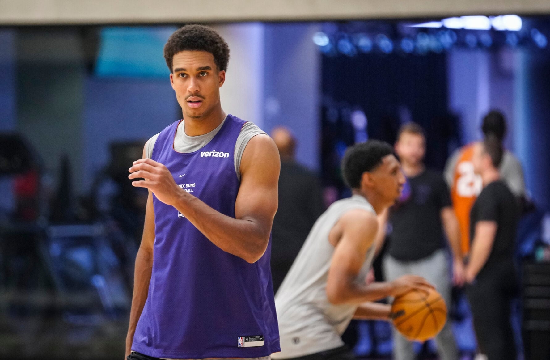Suns center Oso Ighodaro during training camp at the Phoenix Suns practice facility in Phoenix, on Sept. 30, 2026.
