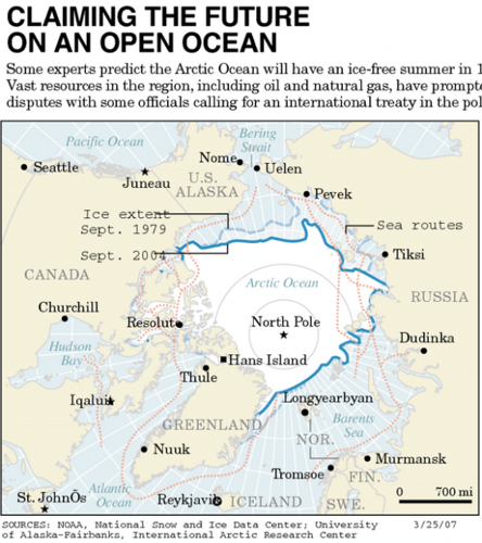 As Arctic melts, nations line up for oil, other rights  