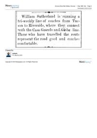 Article in Arizona Silver Belt Sept. 1, 1883