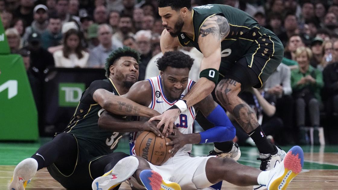 Sixers close in on East final with 115-103 victory over Celtics