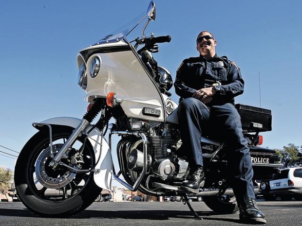 Motorcycle cop feels closer to public on his two wheels  