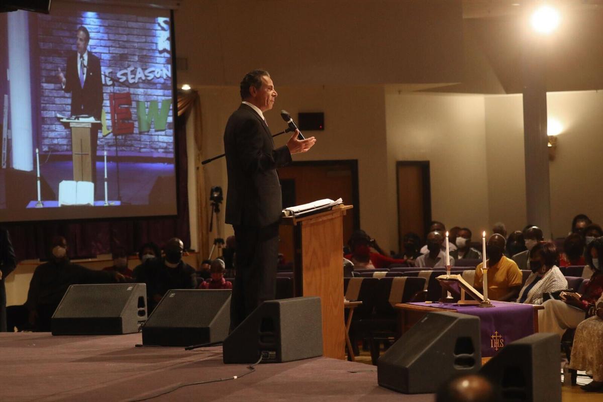 Cuomo talks to congregation at True Bethel Baptist Church in Buffalo about Tops Shooting and need for new gun laws. (copy)