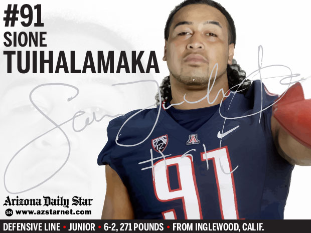 University of Arizona Wildcats defensive lineman Sione Tuihalamaka
