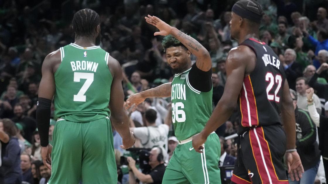 Celtics thrive on 3s, beat Heat in Game 5 to extend East finals