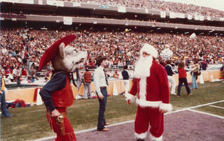 Wilbur T. Wildcat meets Santa Claus