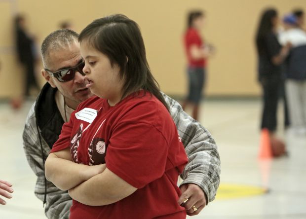 Special Olympics basketball and cheerleading