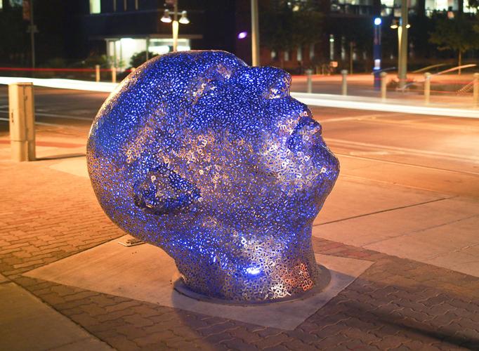 'The Poet' at the streetcar stop
