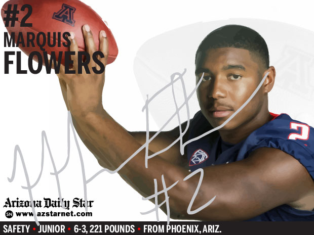 University of Arizona Wildcats safety Marquis Flowers