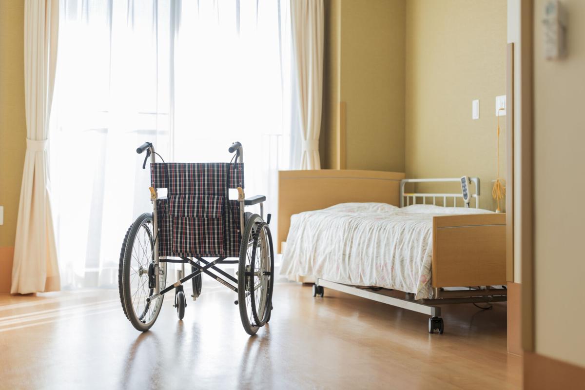 Nursing home, wheelchair, bed, senior