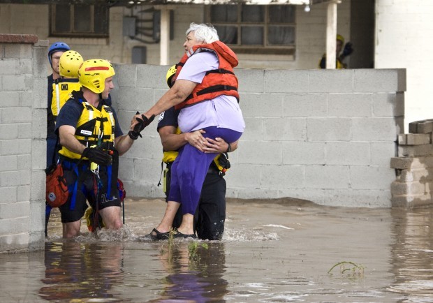 Rescue from flooded home