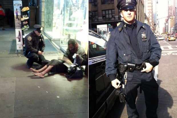 Arizona woman's snapshot captures NYPD officer's kindness