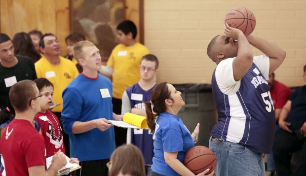 Special Olympics basketball and cheerleading