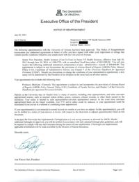 Dr. Joe G. N. "Skip" Garcia notice of appointment