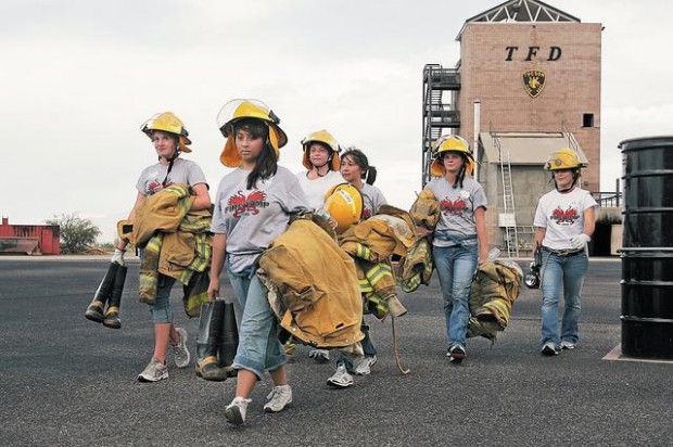Girls learn firefighting skills at fire camp  