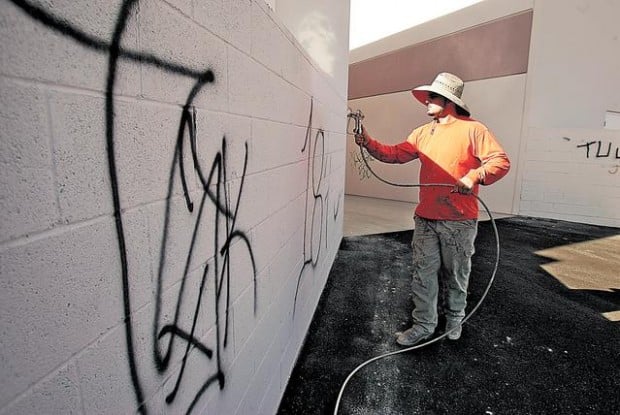 When graffiti is cleaned up, vandals often strike again  